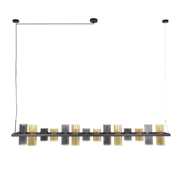 Modera - Hanglamp 14L cylinder mixed glass (G9) - Artic zwart