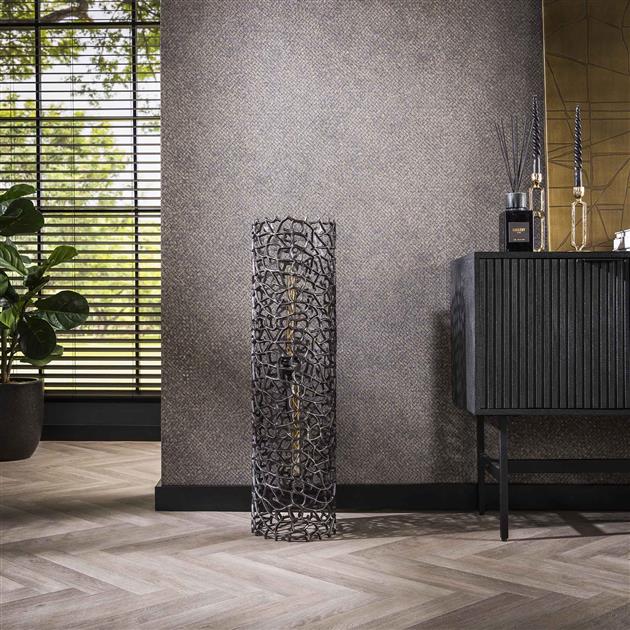 Modera - Vloerlamp Ø25 weaver cylinder L - Zwart nikkel
