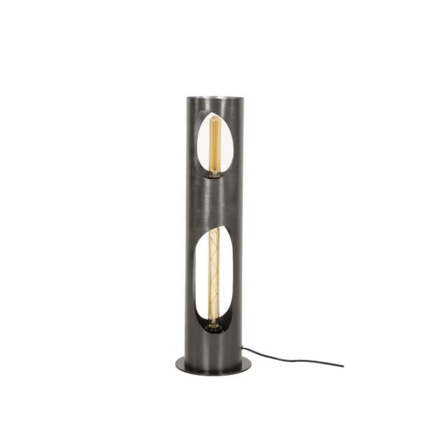 Modera - Vloerlamp Ø20 organic cylinder - Zwart nikkel