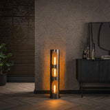 Modera - Vloerlamp Ø25 organic cylinder L - Zwart nikkel