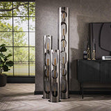 Modera - Vloerlamp Ø25 organic cylinder L - Zwart nikkel