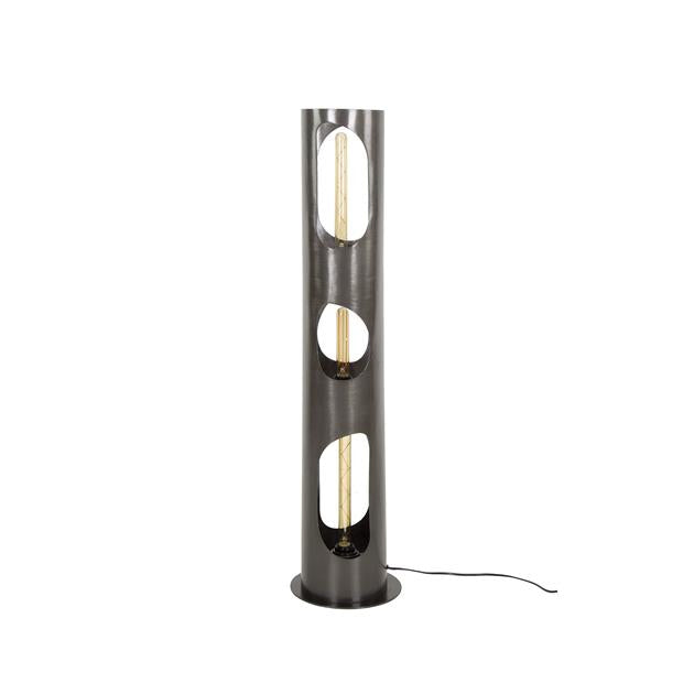 Modera - Vloerlamp  Ø25 organic cylinder L - Zwart nikkel