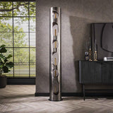 Modera - Vloerlamp Ø30 organic cylinder XXL - Zwart nikkel