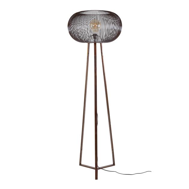 Modera - Vloerlamp 3-poot copper twist - Zwart nikkel