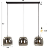 Modera - Hanglamp Drift Glass 3-lichts - Smoke grey glas