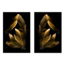 COMBI VOORDEELSET - Golden Feathers - 2x 120x80 cm - Glasschilderijen