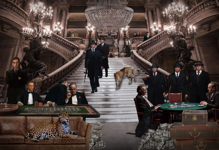 120x80cm - Model - Gangster Paradise - Glasschilderij