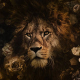 Glasschilderij - 100x150 / 80x120 / 60x90cm - Exclusive - KRUGER - Dieren - A Lion's Portrait Leeuw