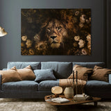 Glasschilderij - 100x150 / 80x120 / 60x90cm - Exclusive - KRUGER - Dieren - A Lion's Portrait Leeuw