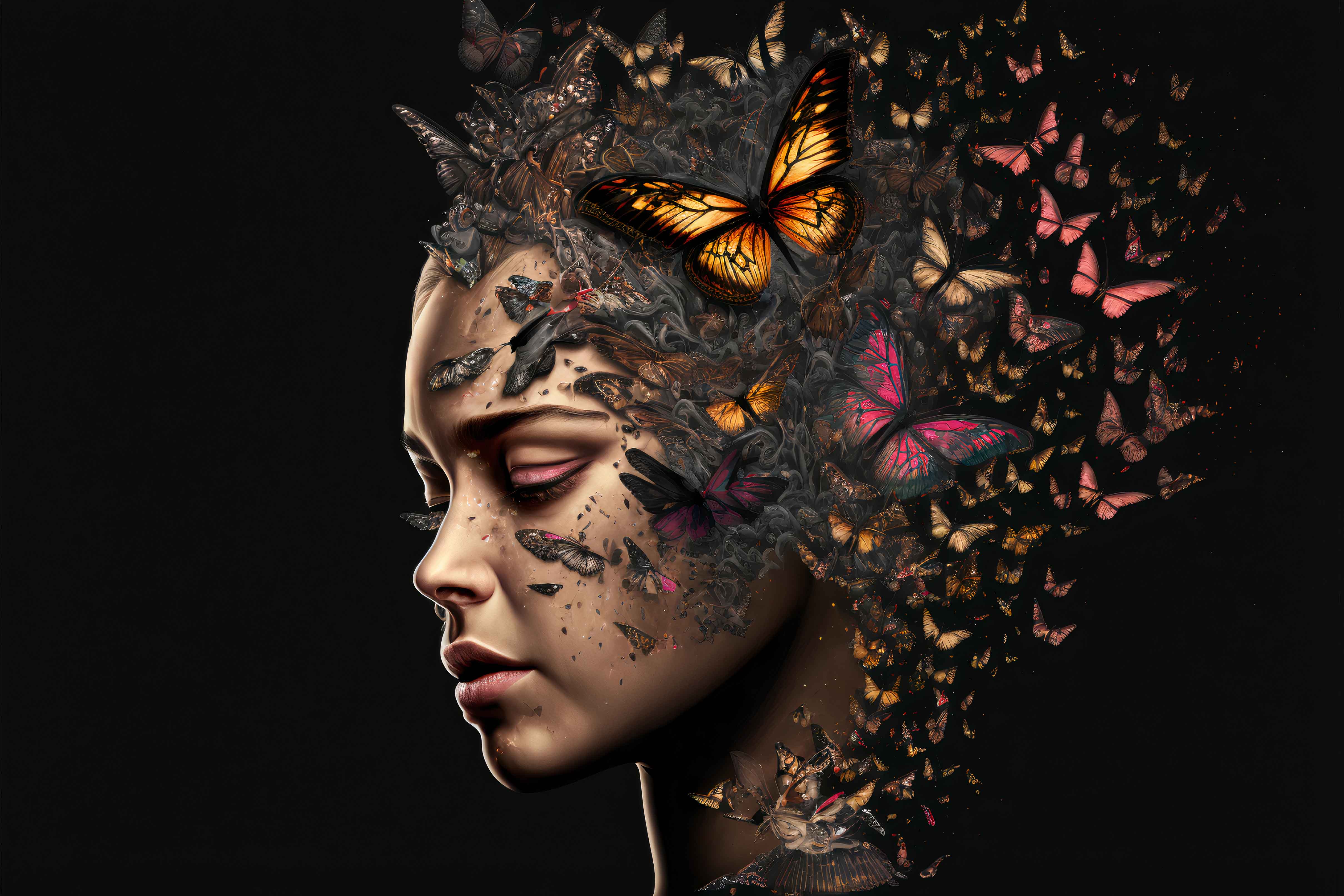 Glasschilderij - 100x150 / 80x120 / 60x90cm (liggend) - Exclusive - Butterfly Spring