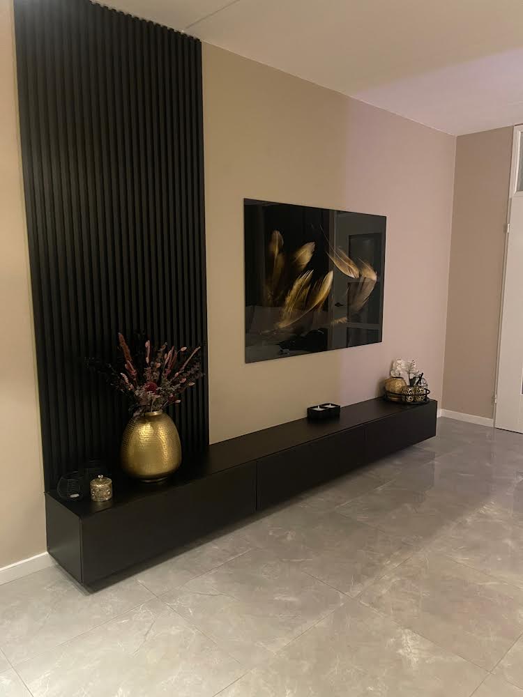 Glasschilderij - 100x150 / 80x120 / 60x90cm (liggend) - Exclusive - Special - Gouden Veren Mary