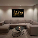 Glasschilderij - 100x150 / 80x120 / 60x90cm (liggend) - Exclusive - Special - Gouden Veren Mary