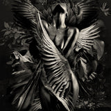 Glasschilderij - 100x150 / 80x120cm - Exclusive - Model - Elizabeth Fly - Vrouw met Vleugels