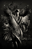 Glasschilderij - 100x150 / 80x120cm - Exclusive - Model - Elizabeth Fly - Vrouw met Vleugels