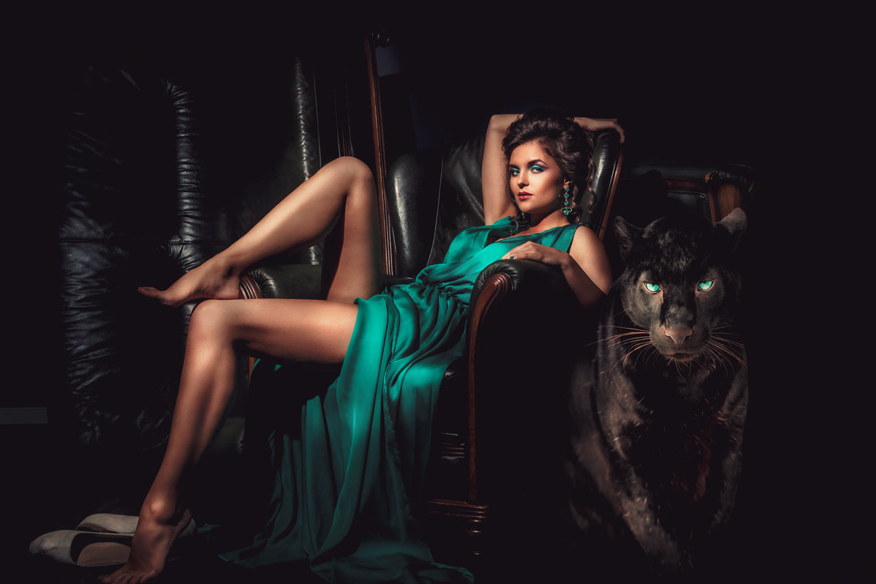 Glasschilderij - 100x150 / 80x120cm - Exclusive - Model - Medina x Black Panther