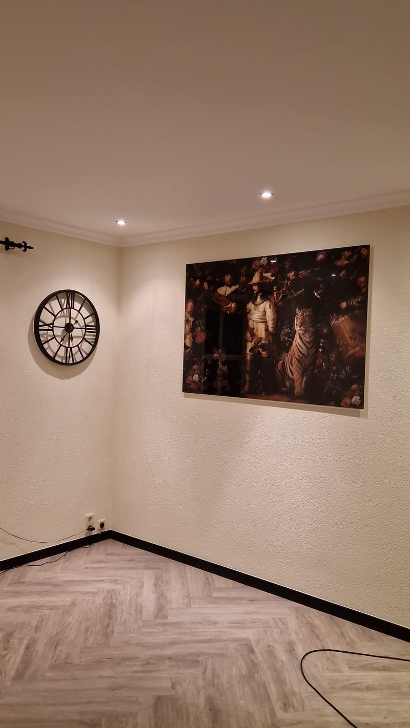 Glasschilderij - 100x150 / 80x120cm (liggend) - Exclusive - Nachtwacht