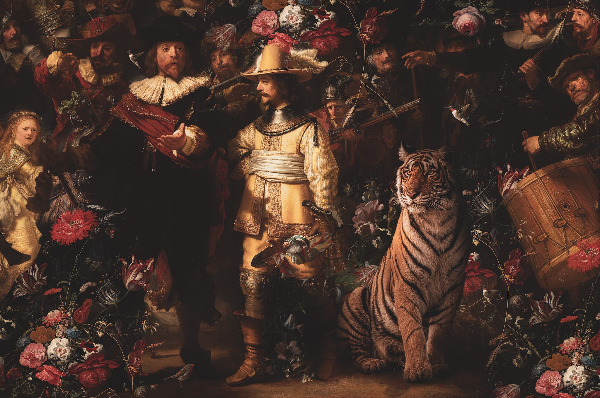 Glasschilderij - 100x150 / 80x120cm (liggend) - Exclusive - Nachtwacht