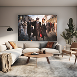Glasschilderij - 100x150cm - Exclusive - Movie Peaky Blinders Gangsters