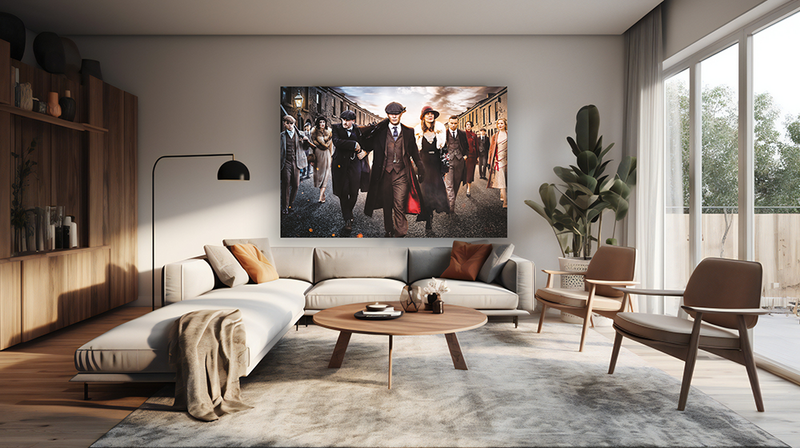 Glasschilderij - 100x150cm - Exclusive - Movie Peaky Blinders Gangsters