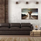 Glasschilderij - 110x160/ 80x120cm - Dieren - Olifant Savannah