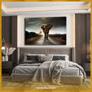 Glasschilderij - 110x160/ 80x120cm - Dieren - Olifant Savannah