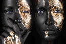 Glasschilderij - 110x160cm - Exclusive - Model - Double Faces Gold
