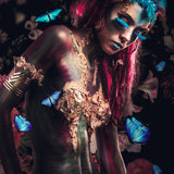 Glasschilderij - 120x80 cm - Exclusive - 3-Luik Butterfly Allison