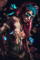 Glasschilderij - 120x80 cm - Exclusive - 3-Luik Butterfly Allison