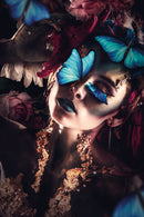 Glasschilderij - 120x80 cm - Exclusive - 3-Luik Butterfly Allison