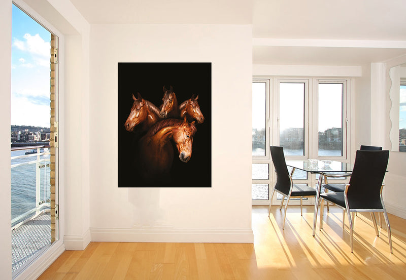 Glasschilderij - 120x80cm - Exclusive - Dieren -  Paarden/Horses Art meubelboutique.nl