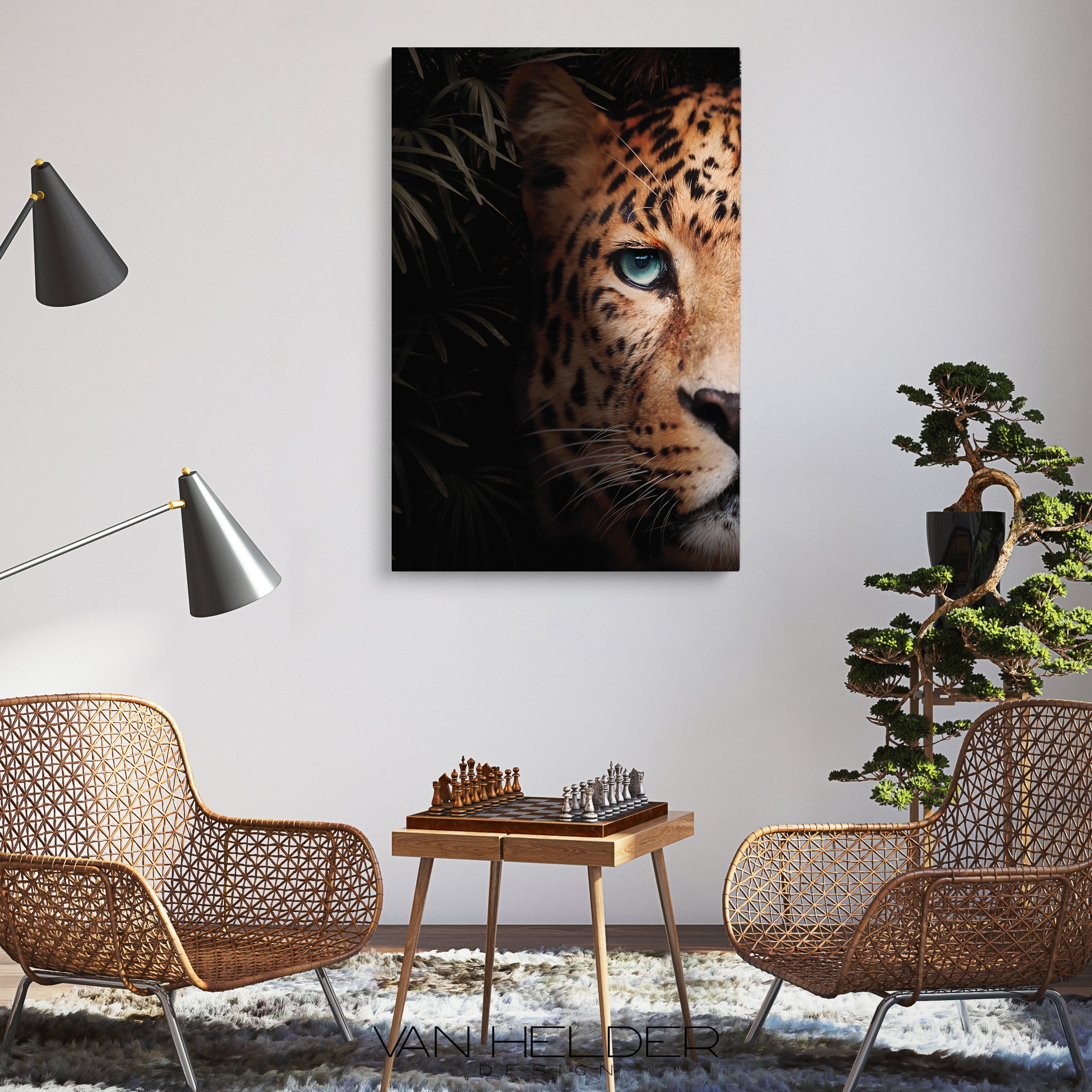 Glasschilderij - 120x80cm - Exclusive - Dieren - Panter