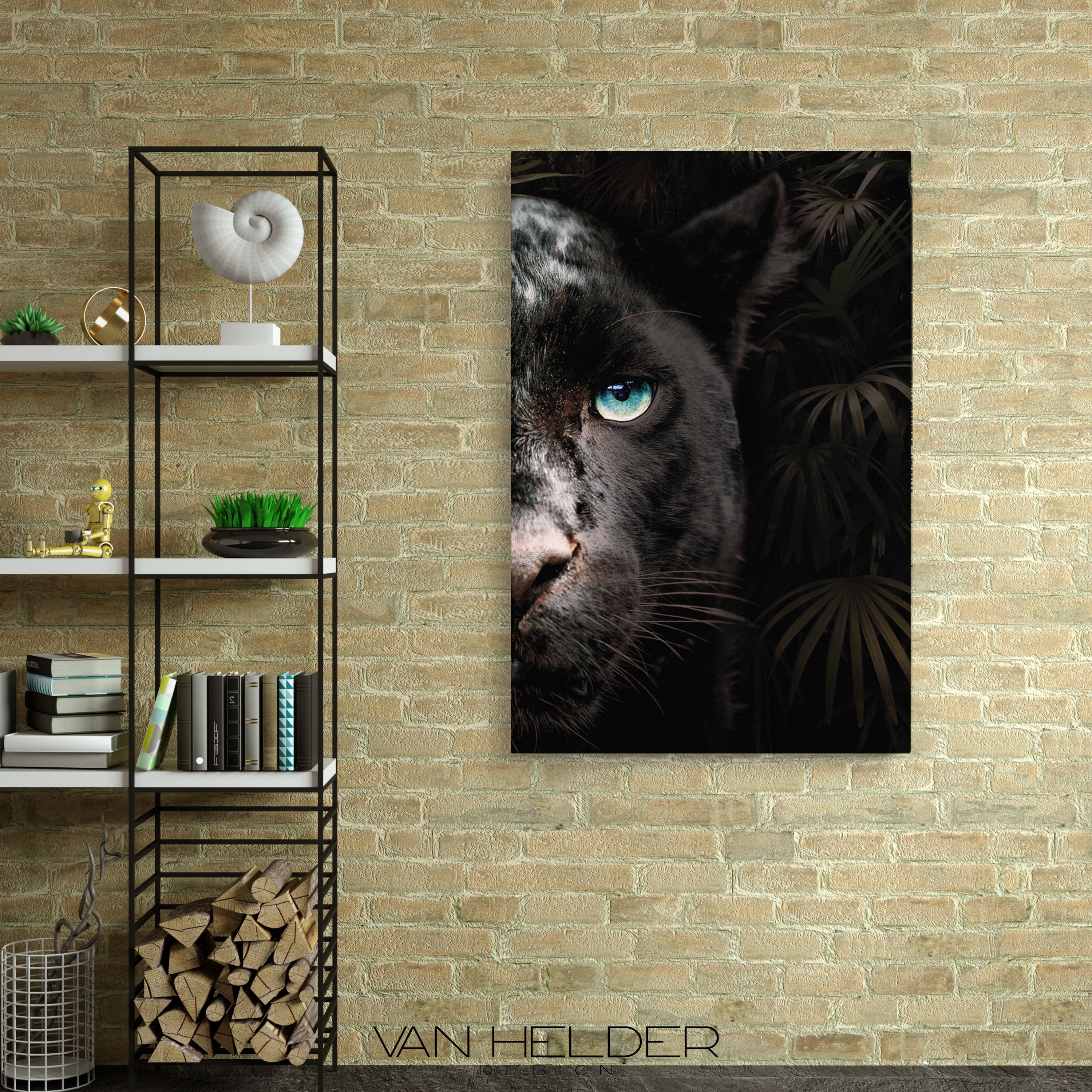 Glasschilderij - 120x80cm - Exclusive - Dieren - Zwarte Panter