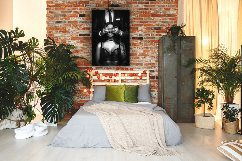 Glasschilderij - 120x80cm - Exclusive - Model - Classy Couple