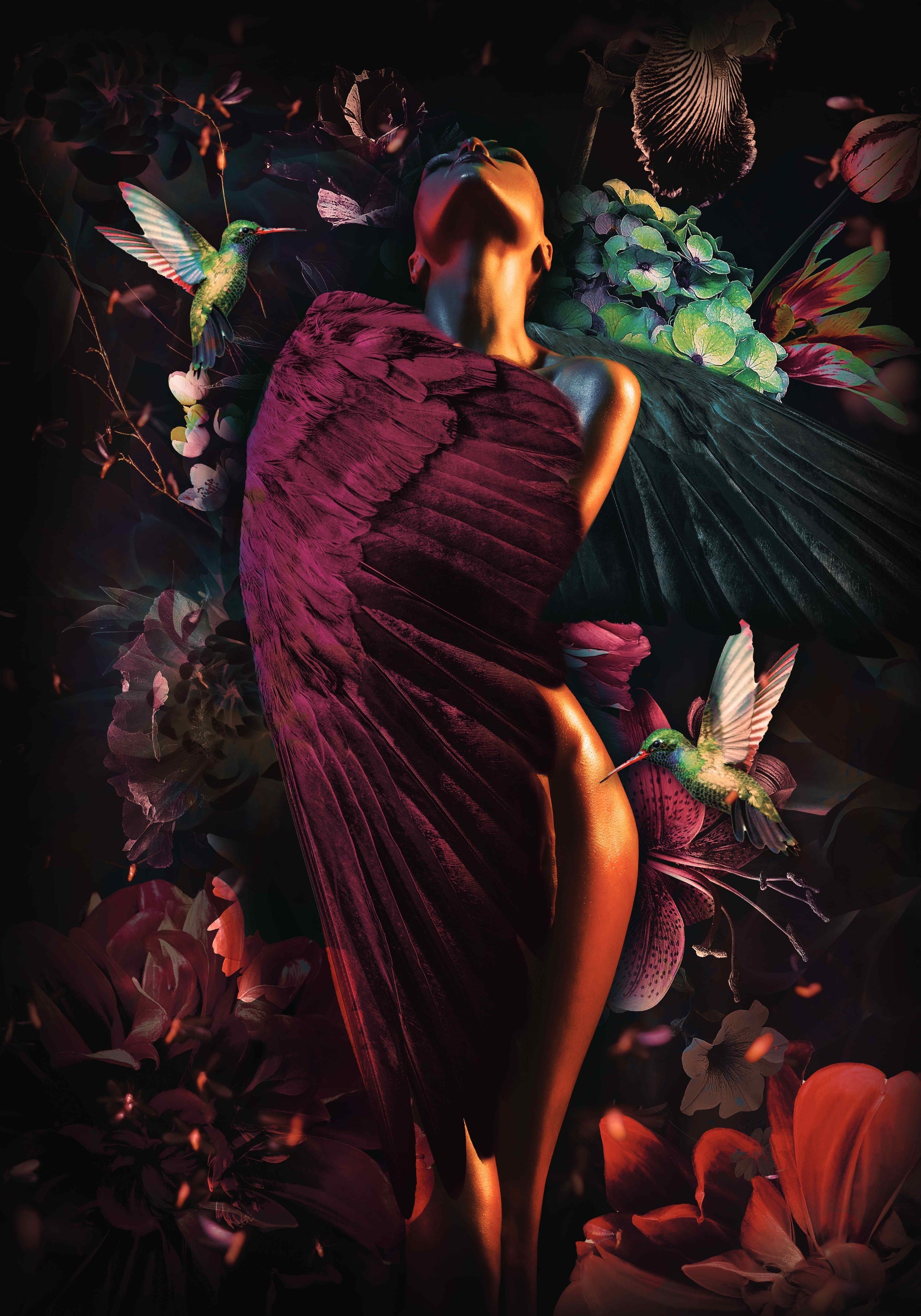 Glasschilderij - 120x80cm - Exclusive - Model - Elizabeth Fly Queen