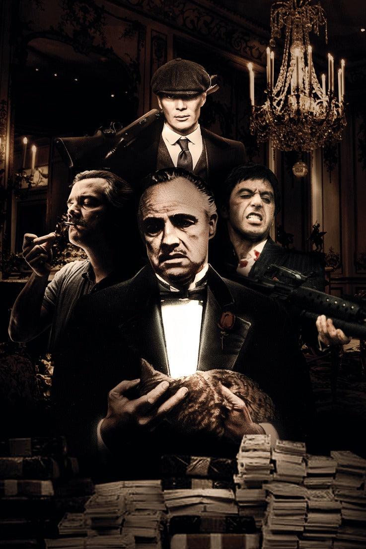 Glasschilderij - 120x80cm - Exclusive - Model - Familia Criminal