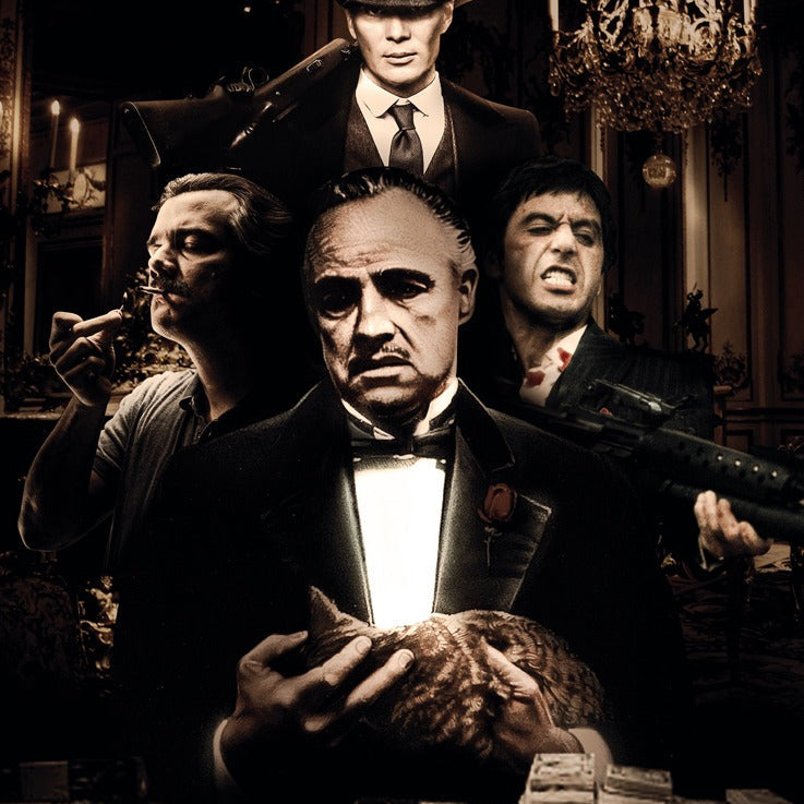 Glasschilderij - 120x80cm - Exclusive - Model - Familia Criminal