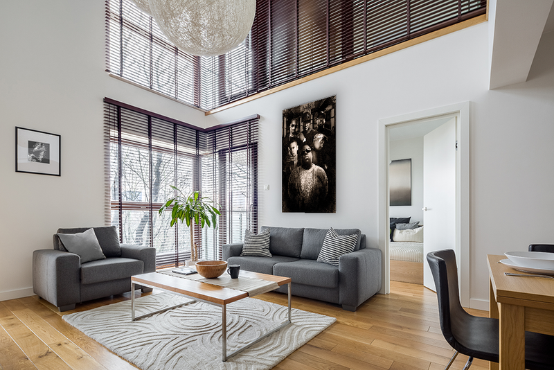 Glasschilderij - 120x80cm - Exclusive - Model - Old Skool Rappers