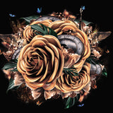 Glasschilderij - 120x80cm - Exclusive - Special - Classic Clock In Flowers