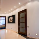 Glasschilderij - 120x80cm - Exclusive - Special - Classic Clock In Flowers