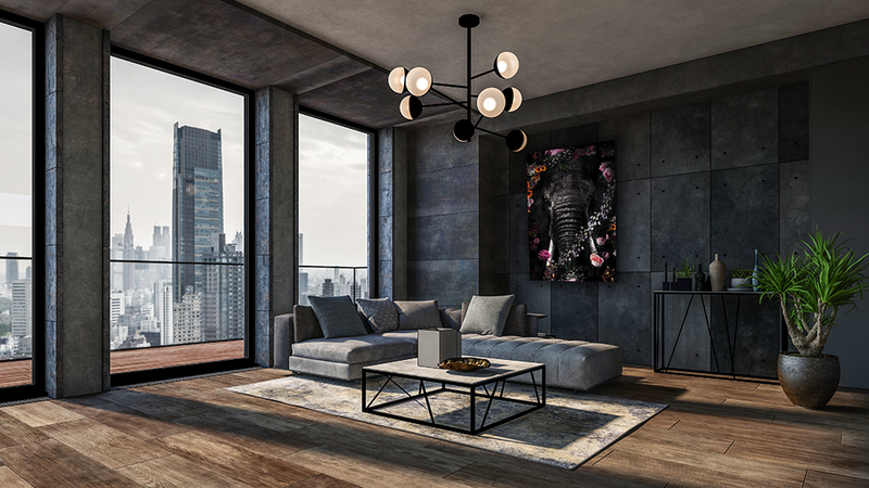 Glasschilderij - 150x100 / 120x80 / 90x60cm - Exclusive - KRUGER - Olifant Boris