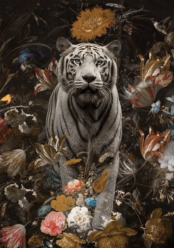 Glasschilderij - 150x100 / 120x80 / 90x60cm - Exclusive - KRUGER - Tijger Still Leven