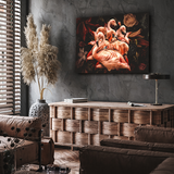 Glasschilderij - Exclusive - Dieren - Flamingo Rosa (Liggend)