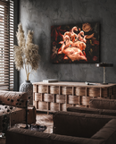 Glasschilderij - Exclusive - Dieren - Flamingo Rosa (Liggend)