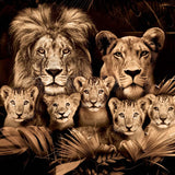 Glasschilderij - 150x100 / 120x80cm - Exclusive - Dieren - Lynn Leeuwen Familie Welpjes - 1, 2, 3, 4 Welpen