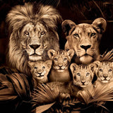 Glasschilderij - 150x100 / 120x80cm - Exclusive - Dieren - Lynn Leeuwen Familie Welpjes - 1, 2, 3, 4 Welpen