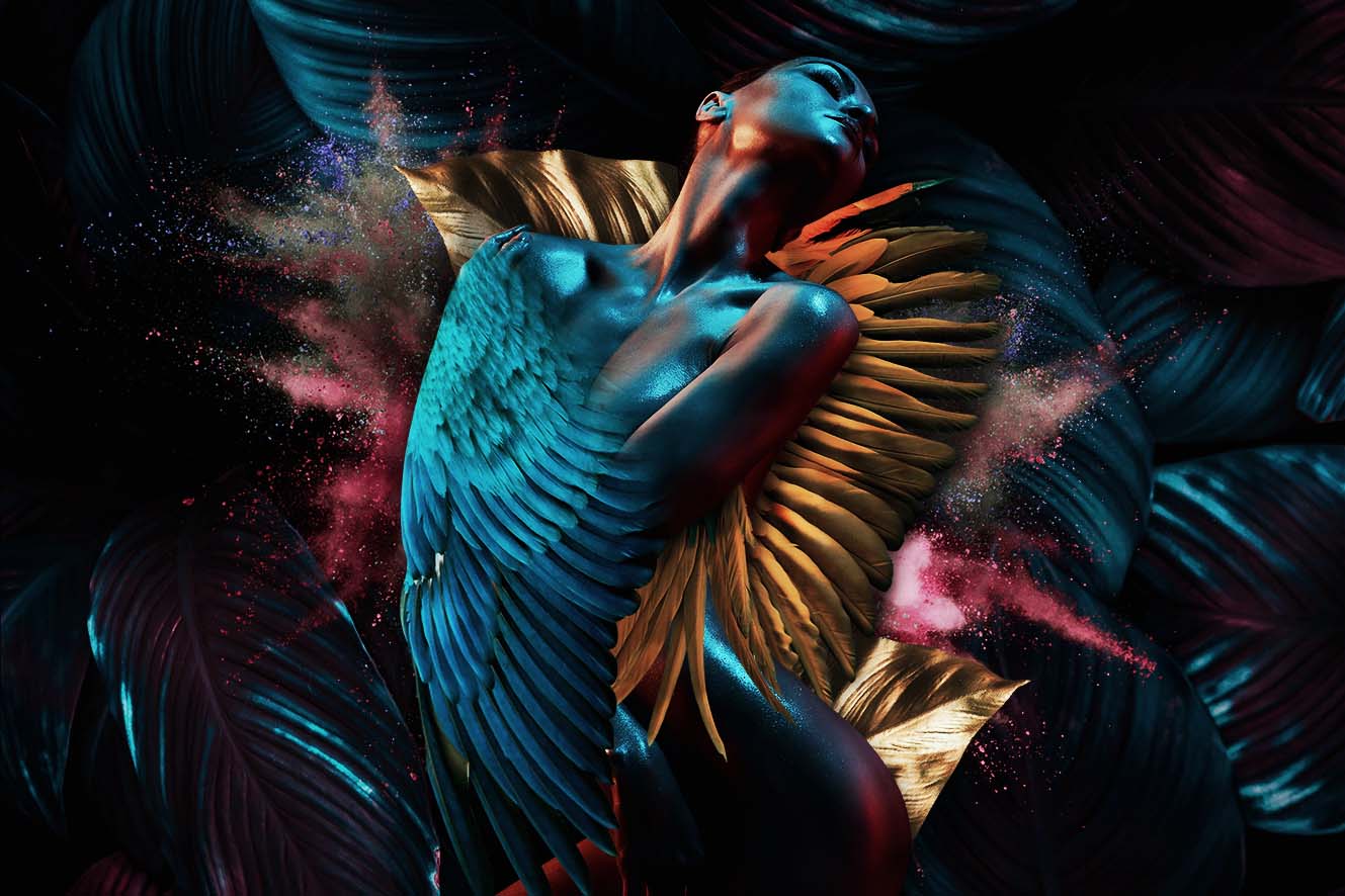 Glasschilderij - 150x100 / 120x80cm (liggend) - Exclusive - Model - Blue Lagoon