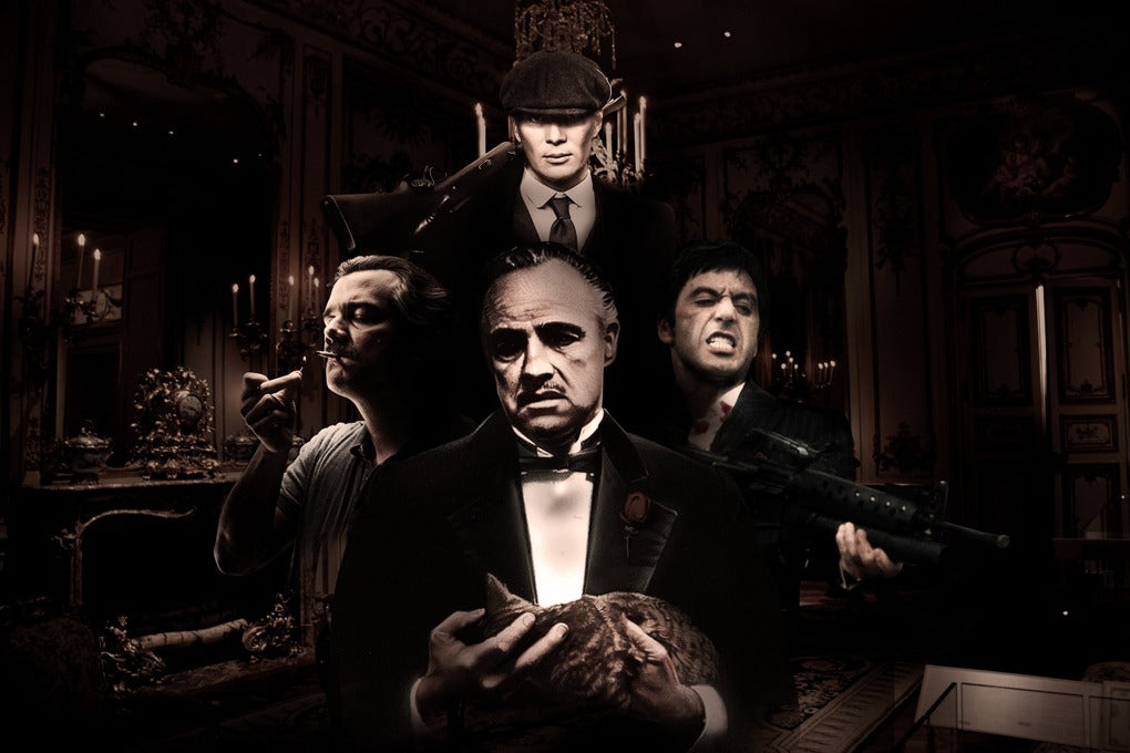 Glasschilderij - 150x100cm - Exclusive - Model - Familia Criminal (Liggend)