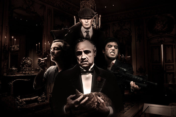 Glasschilderij - 150x100cm - Exclusive - Model - Familia Criminal (Liggend)