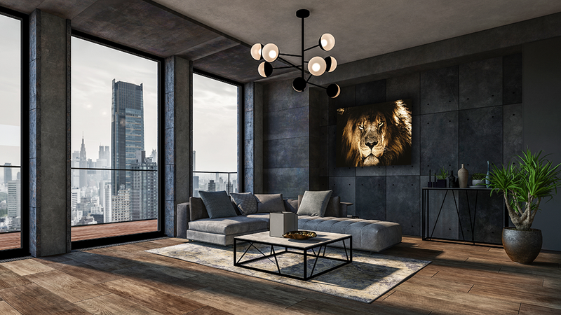 Glasschilderij - 150x100/ 120x80cm - Dieren - Leeuw | Lion Art