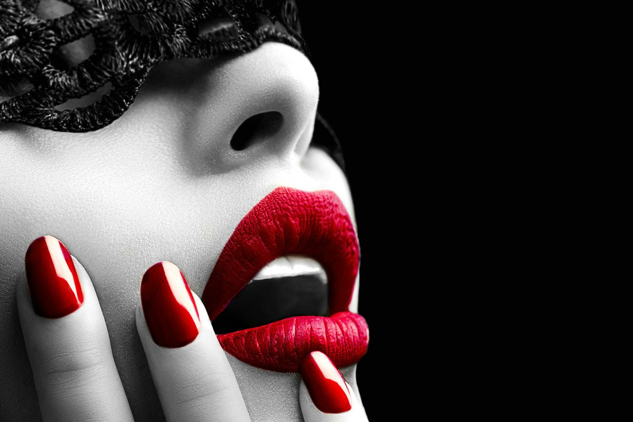 Glasschilderij - 80x120cm - Limited Model - Lady Redlips